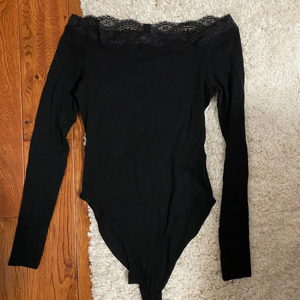 topshop laced off the shoulder body suit